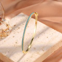 New Style Platinum-Plated Bracelet For Women With Aaa Zircon Diamonds, Simple Niche Design, High-…