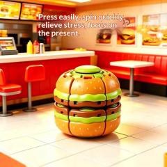 Hamburger-shaped Squeeze-and-spin Ball Stress-relief Fingertip Spinner