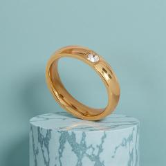 Non-fading Titanium Steel Ring With Diamonds