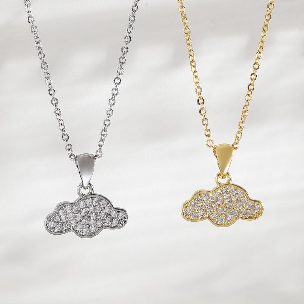 Electroplated Copper Cloud Design Pendant Necklace