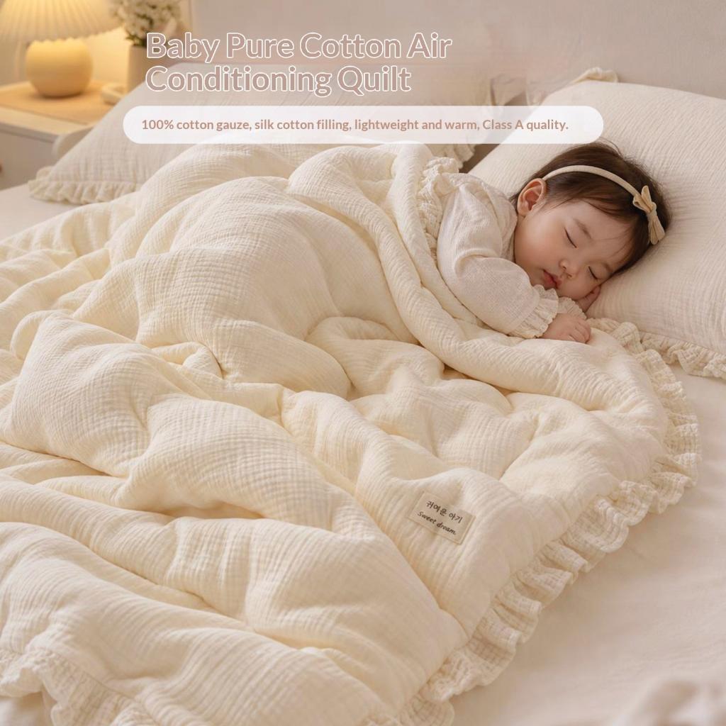 Baby Pure Cotton Air-conditioning Quilt Thickened For Naptime