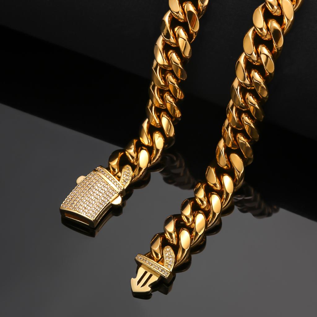 Titanium Steel Stainless Steel Gold-colored Encrypted New-style Curved Ear Stud Mens Necklace Acc…