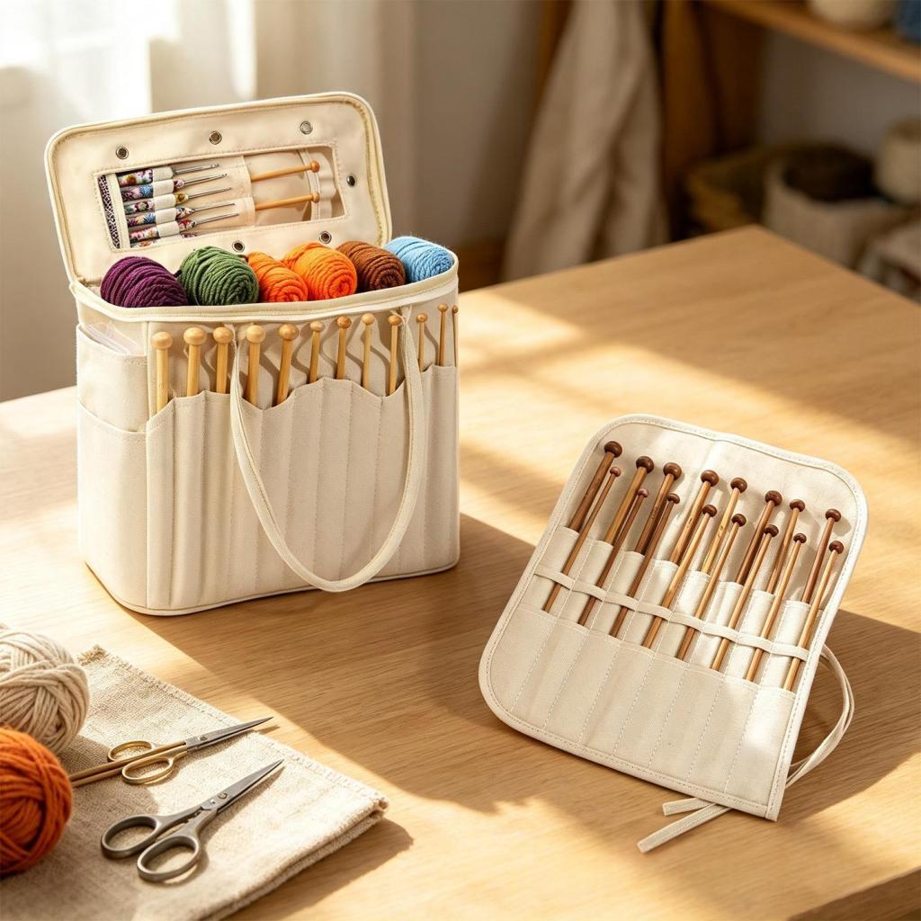 Canvas Yarn Knitting Tool Storage Bag