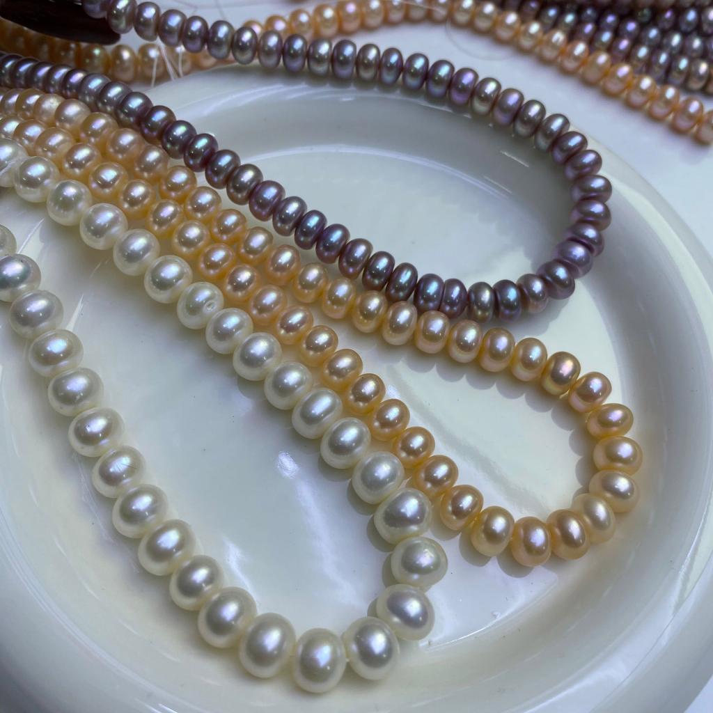 Natural Pearl 8-9mm Freshwater Flat Beads, Loose Beads
