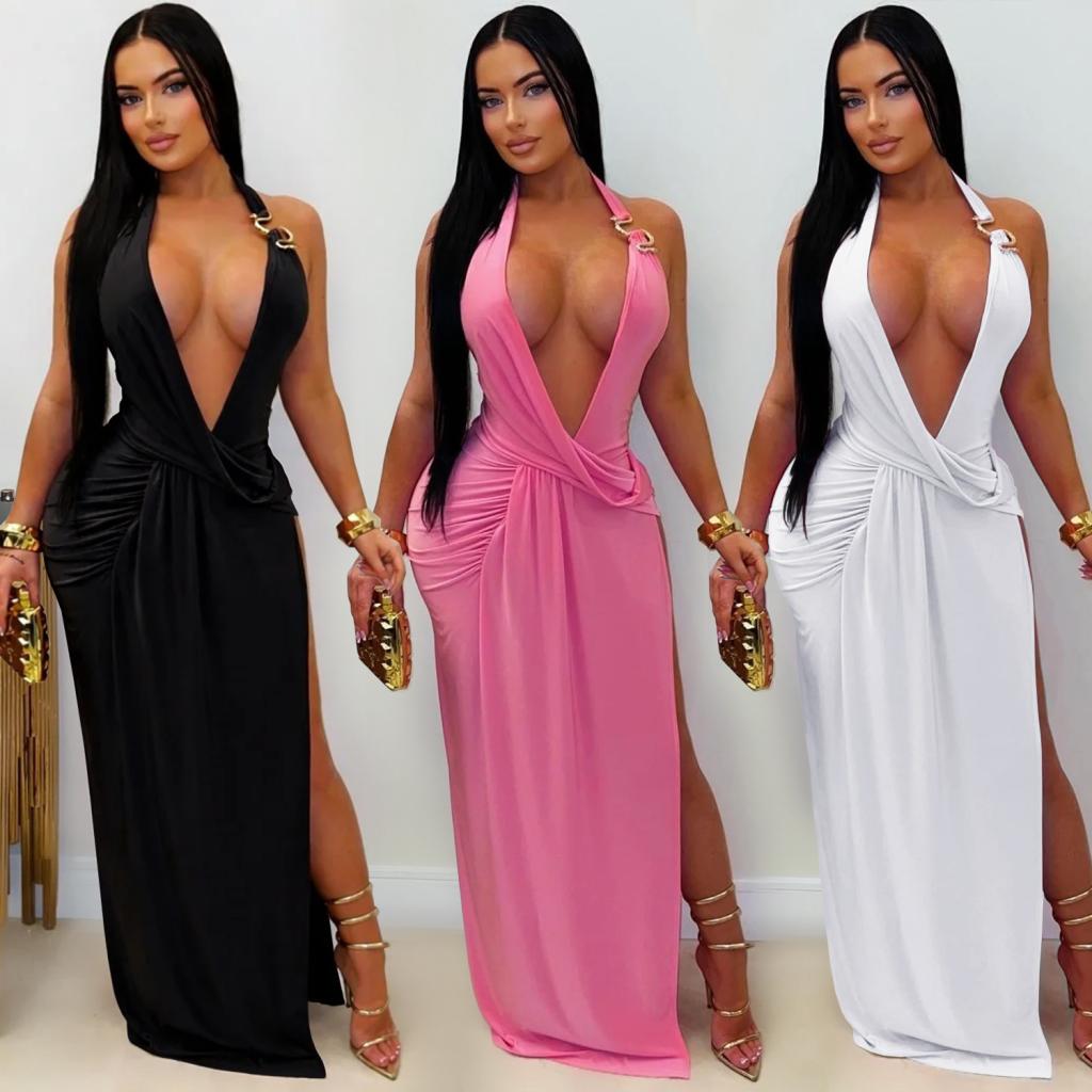 C7715 Cross-border AliExpress Amazon European And American Fashion Women's Sexy Deep V Neck Backl…