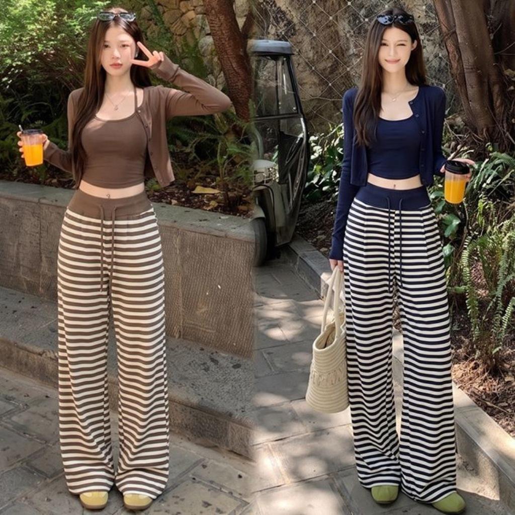 New Cardigan And Elastic-waist Casual Pants Set