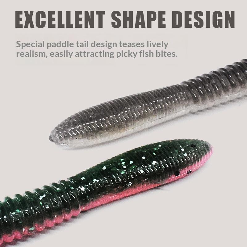 LUREPEAK Lure Noodle Worm Soft Bait Earthworm Drop-Shot Fishing