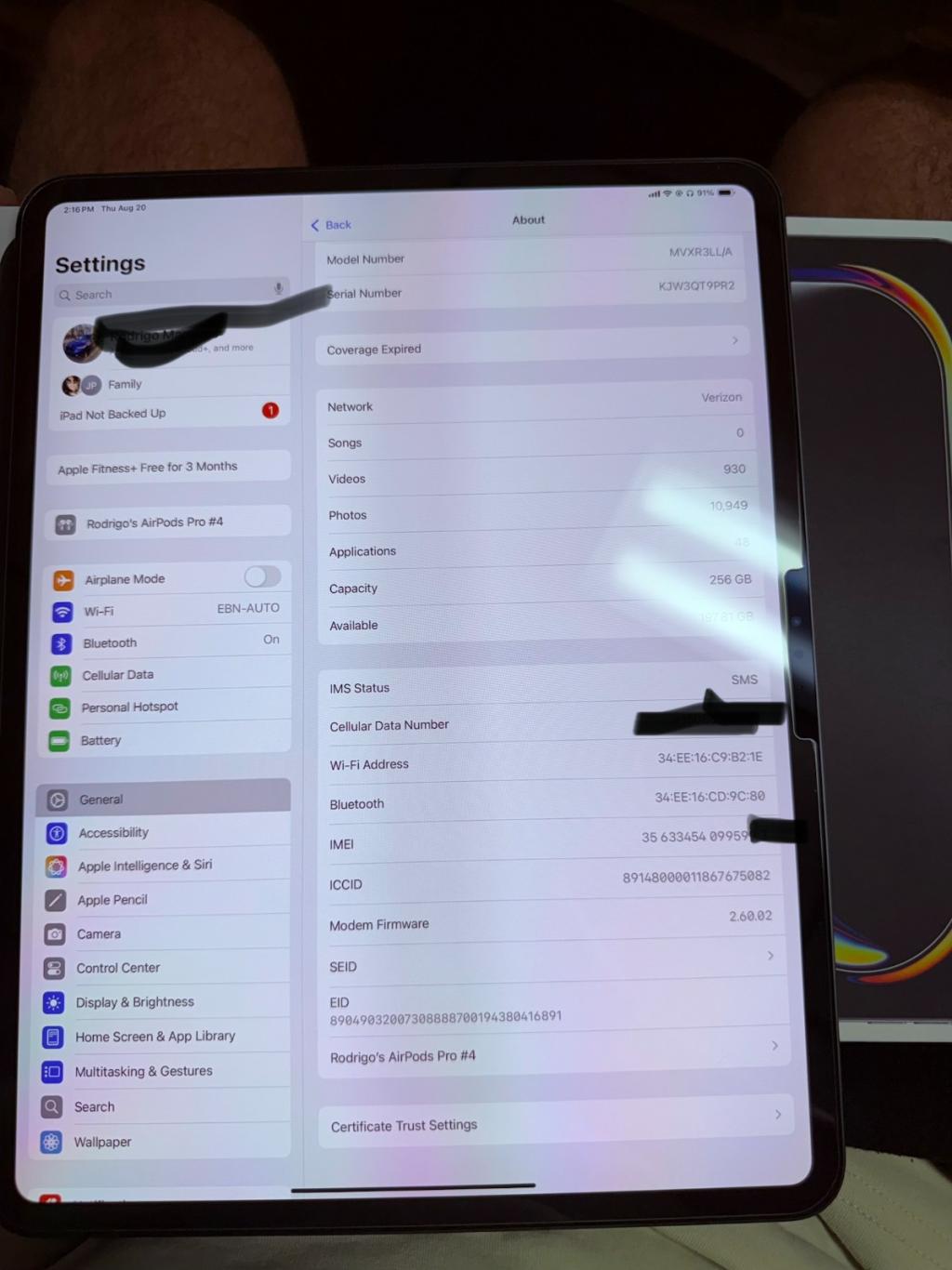 Apple iPad Pro 13-inch (M4) A2926 256 GB, Wi-Fi + 5G, 13 in - Space Black