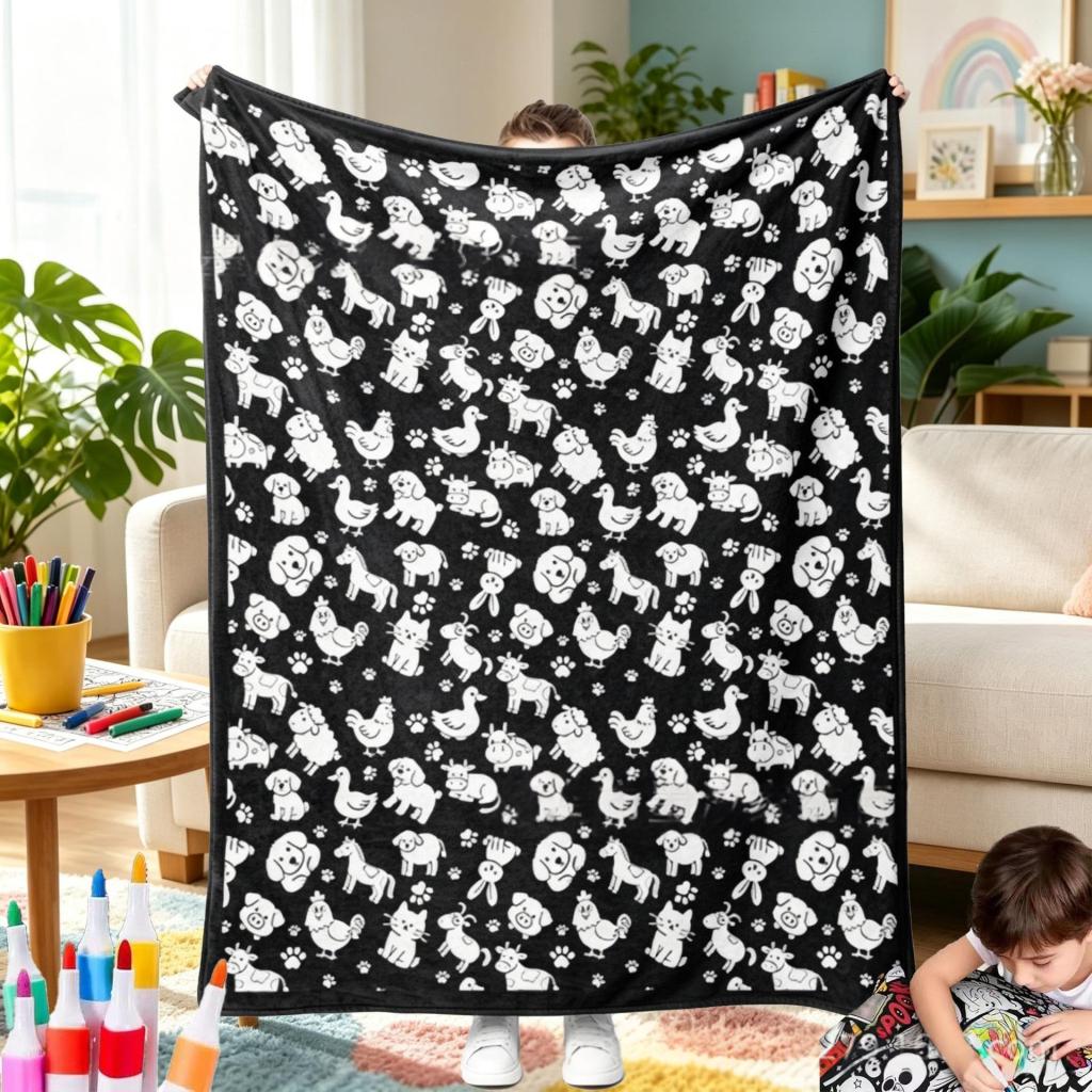 DIY Coloring Blanket Handmade Doodle Coloring Blanket