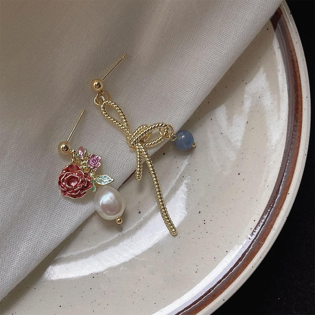 French Court Retro Baroque Geometric Freshwater Pearl Earrings