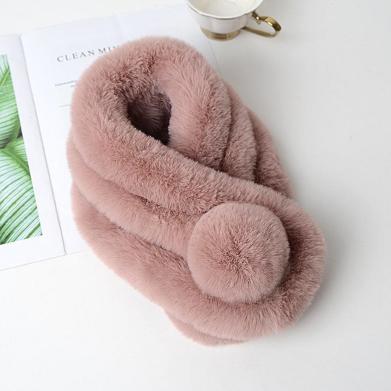 Rex Rabbit Fur Scarf For Women, Winter, Korean Style, Versatile, Thick And Warm
