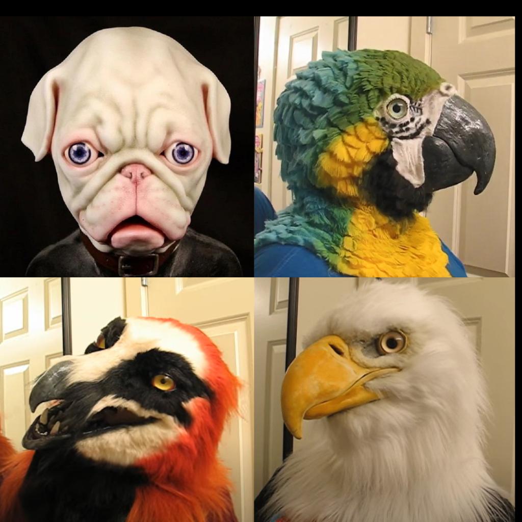Parrot Old Man Young Person Headgear Mask