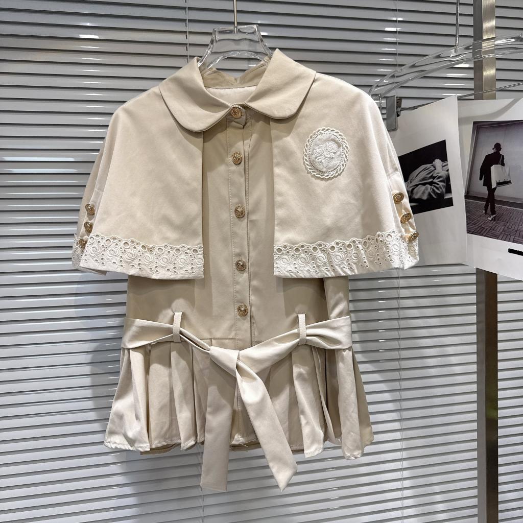 Vintage Floral Embroidery Trench Coat