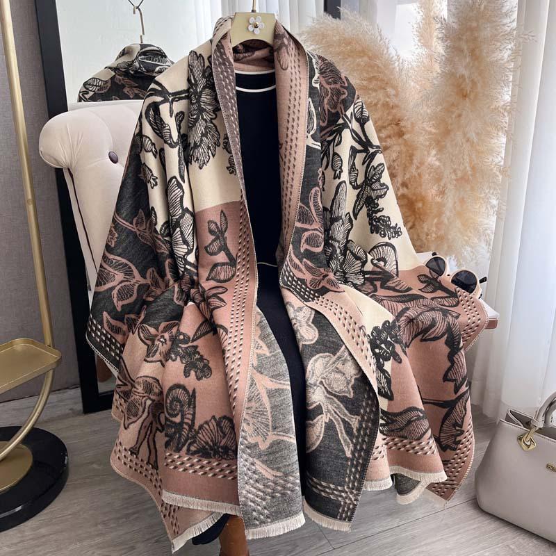 Retro Autumnwinter Double-sided Thickened Scarf
