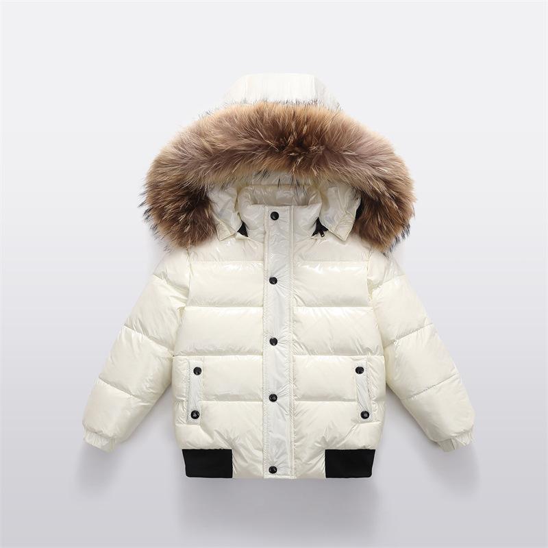 New Childrens Down Jacket With A Large Fur Collar Extra-thick Designwarm Winter Coat For Little Boys
