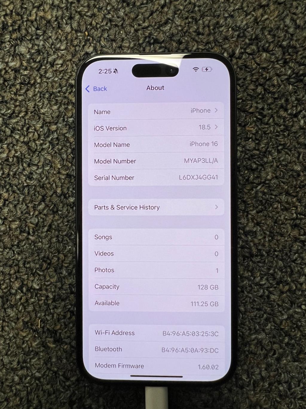 Apple iPhone 16 Black 128GB (READ DESCRIPTION) - 9696